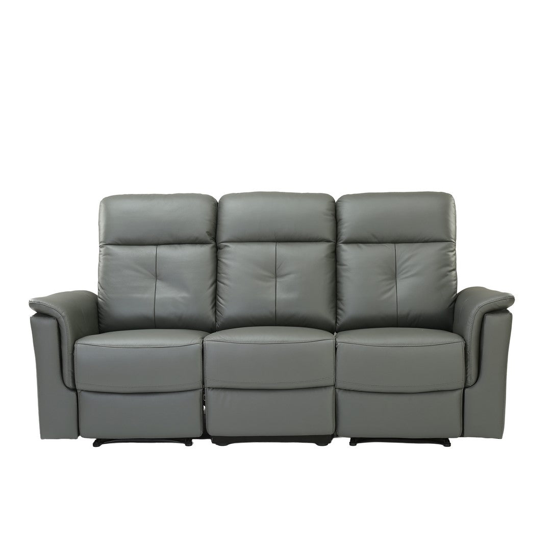 Dark Grey Manual 3 Seater Recliner Sofa By Stories