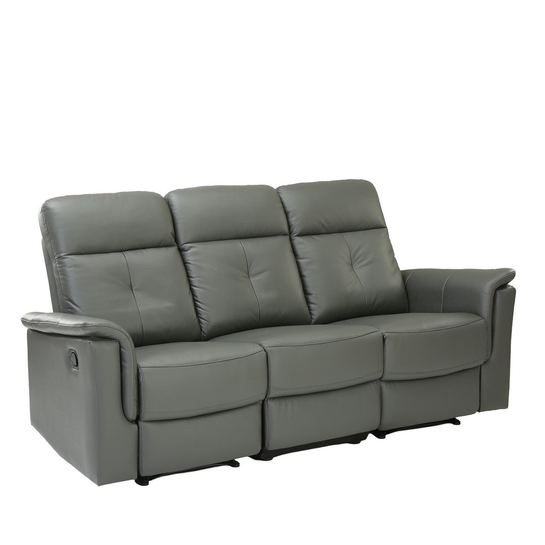 Dark Grey Manual 3 Seater Recliner Sofa By Stories