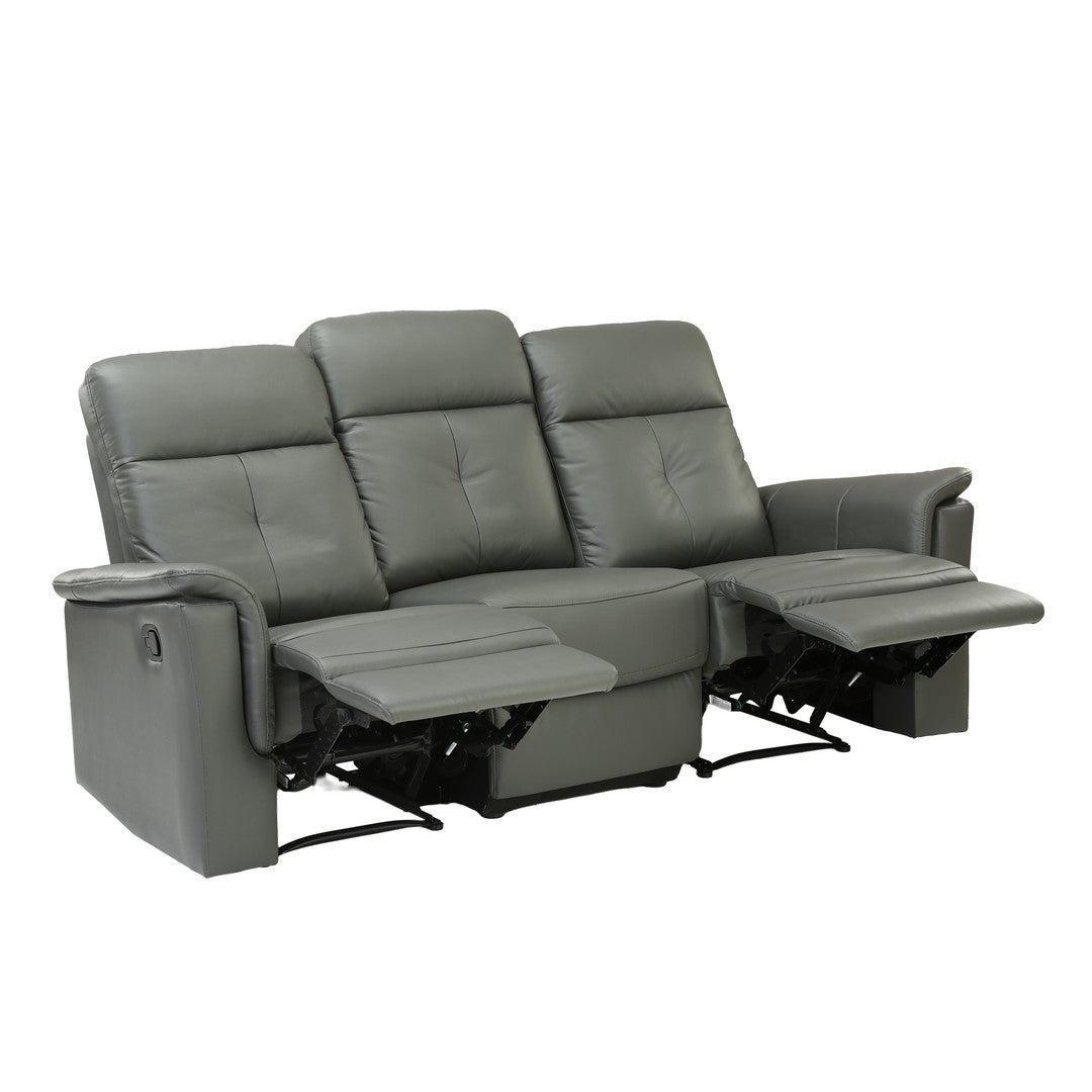 Dark Grey Manual 3 Seater Recliner Sofa By Stories