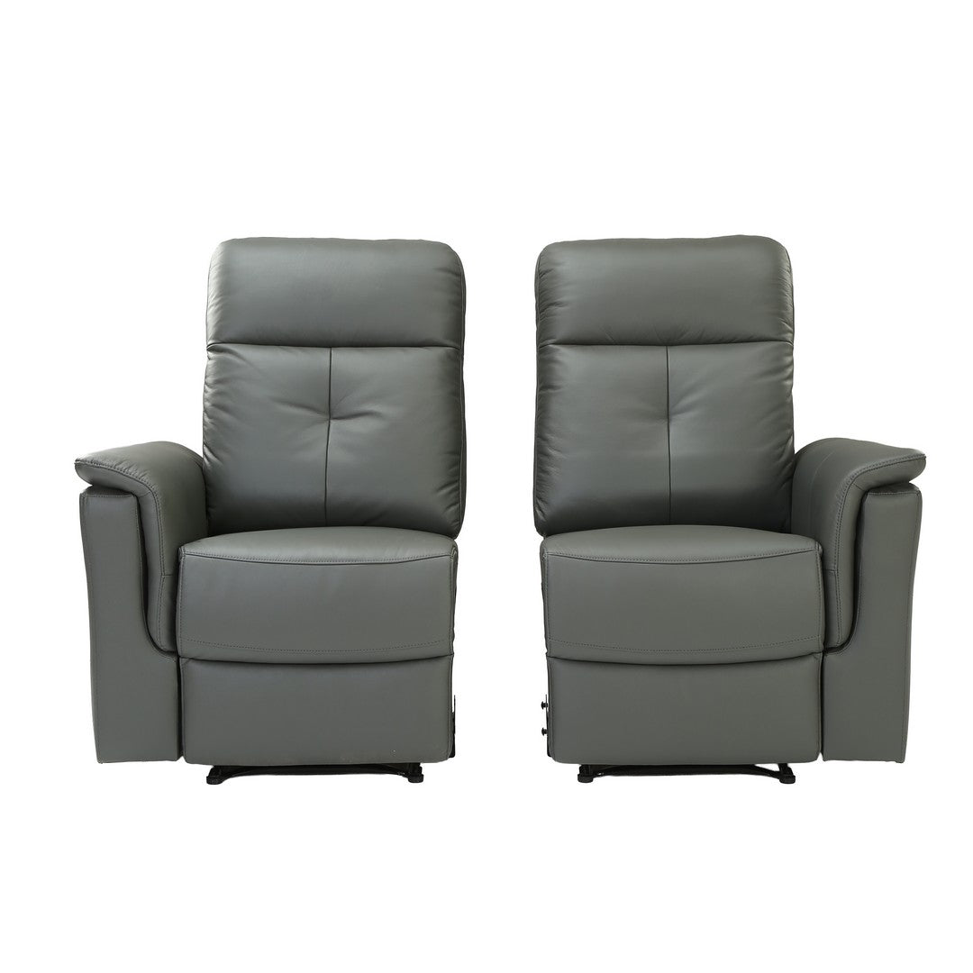 Dark Grey Manual 2 Seater Recliner Sofa By Stories