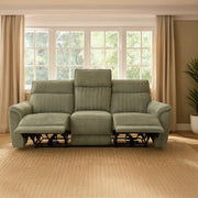 Motorized 3 Seater Recliner Fabric Sofa By Stories