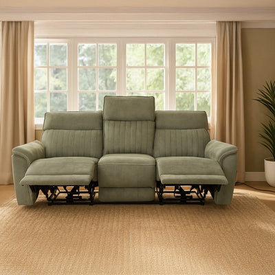 Motorized 3 Seater Recliner Fabric Sofa By Stories