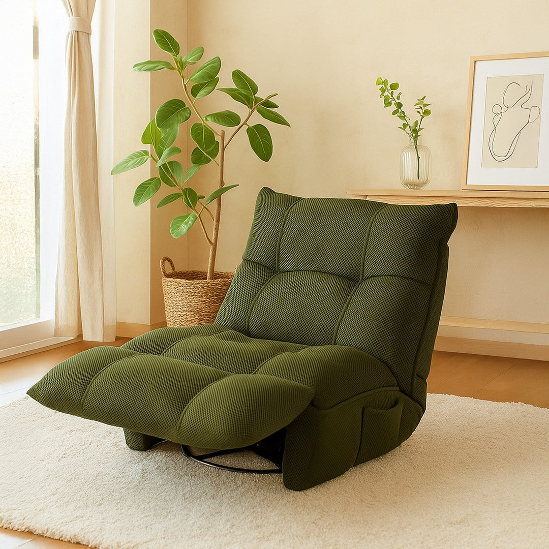 Karl Manual 1 Seater Green Swivel Glider Recliner By Stories
