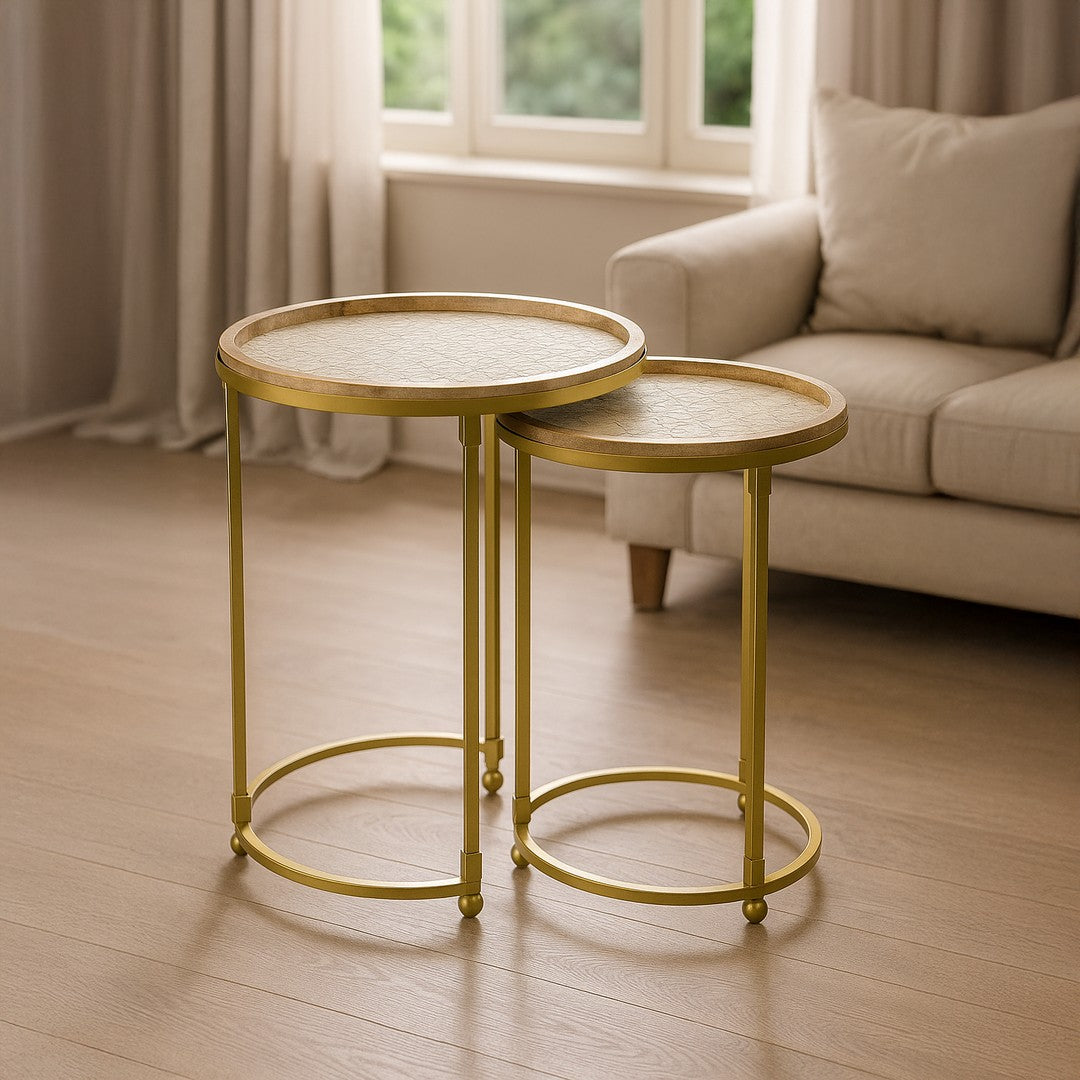 LMA Drop Embossed Nested Set of 2 Side Table By Stories