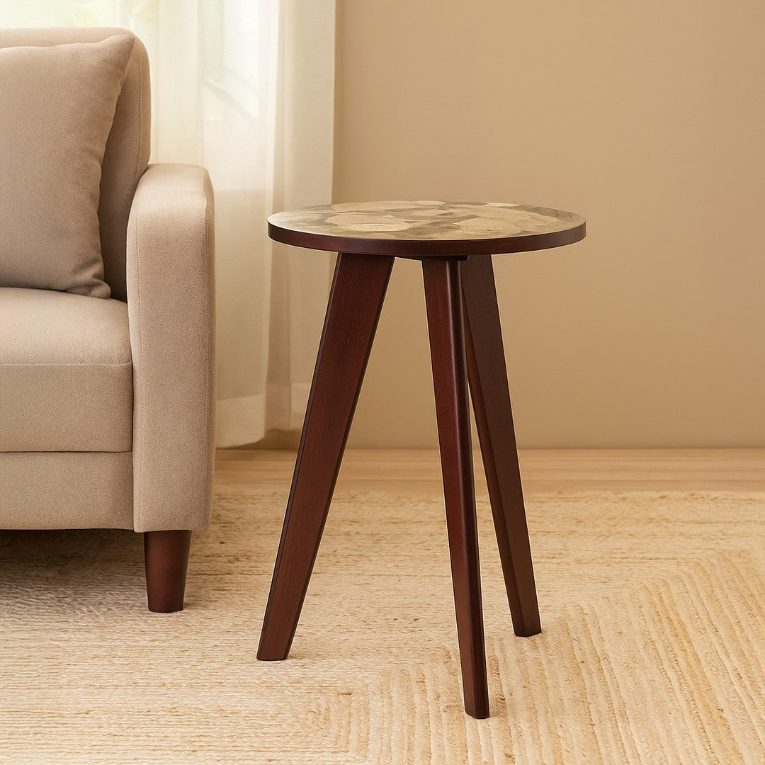 Tri Table Round U.V. Print Wood Wenge By Stories
