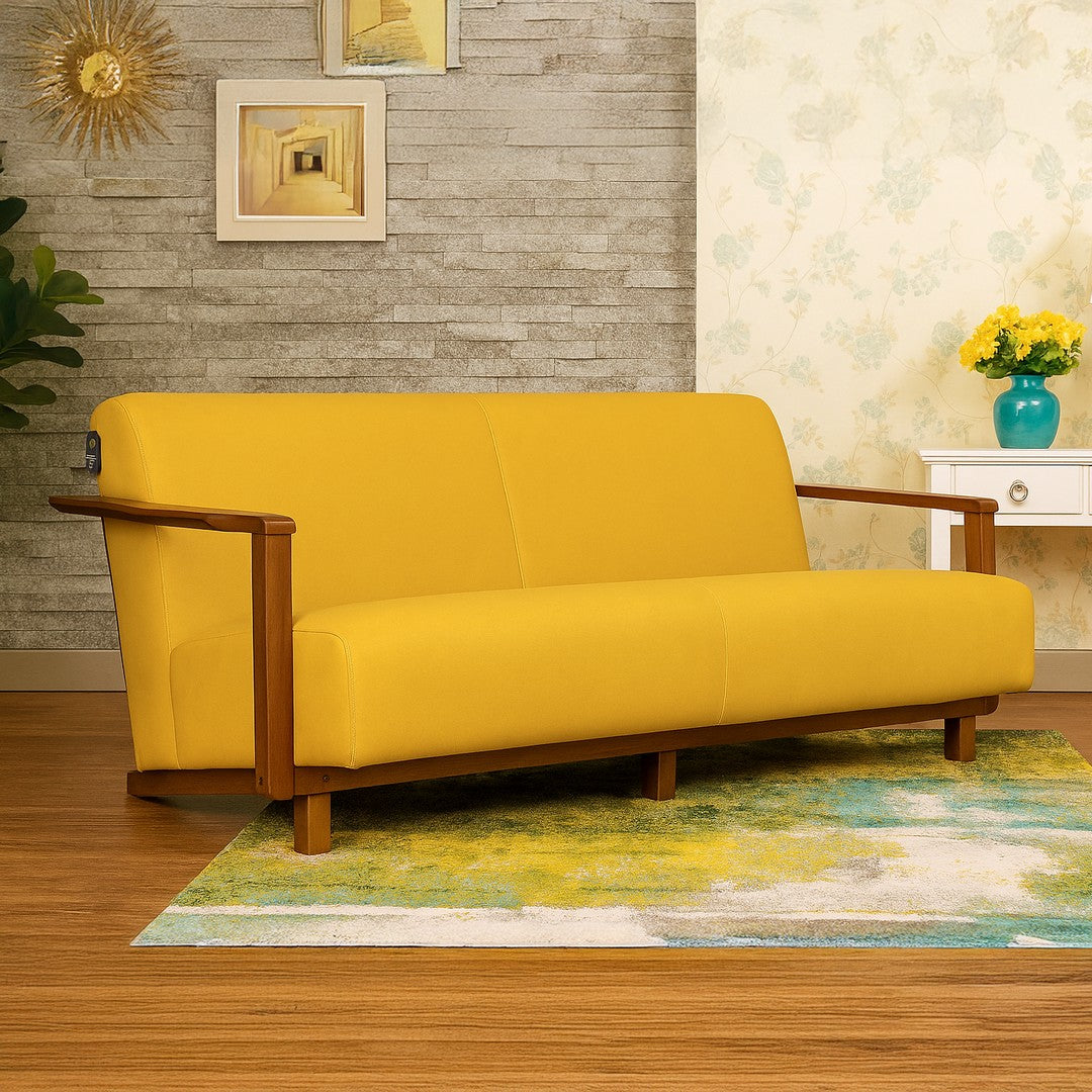 fabric sofa seater sofa yellow