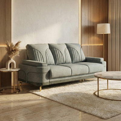 Grey Milan 3 Seater sofa [Backrest: Fabric] By Stories