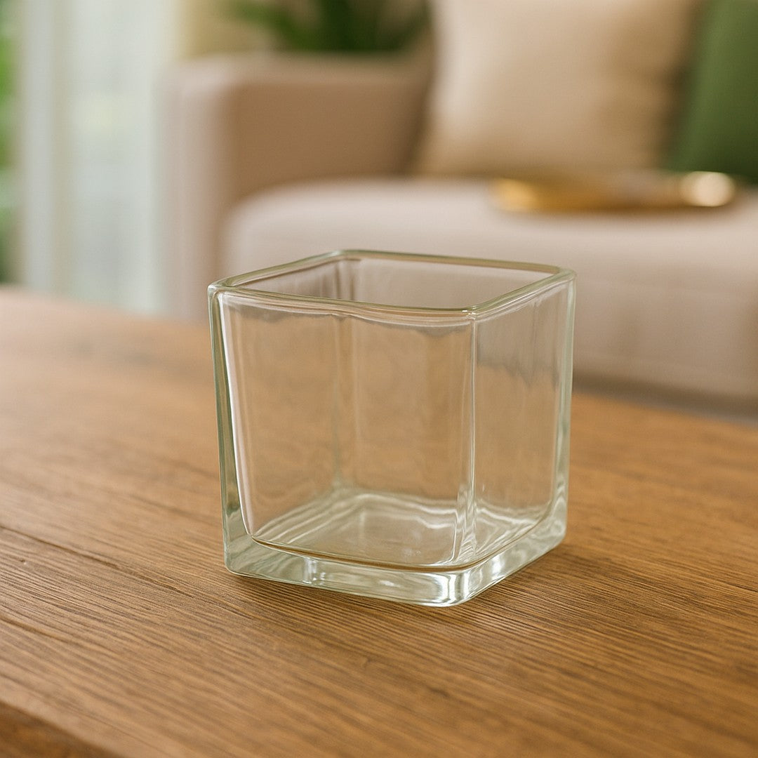 Sqaure shaped Glass Candle Holder By Stories