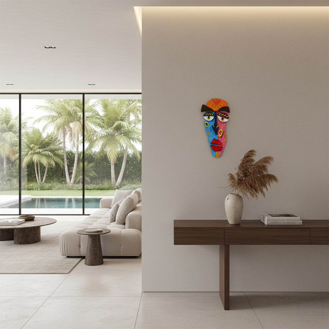 Wooden Mask Painted By Stories