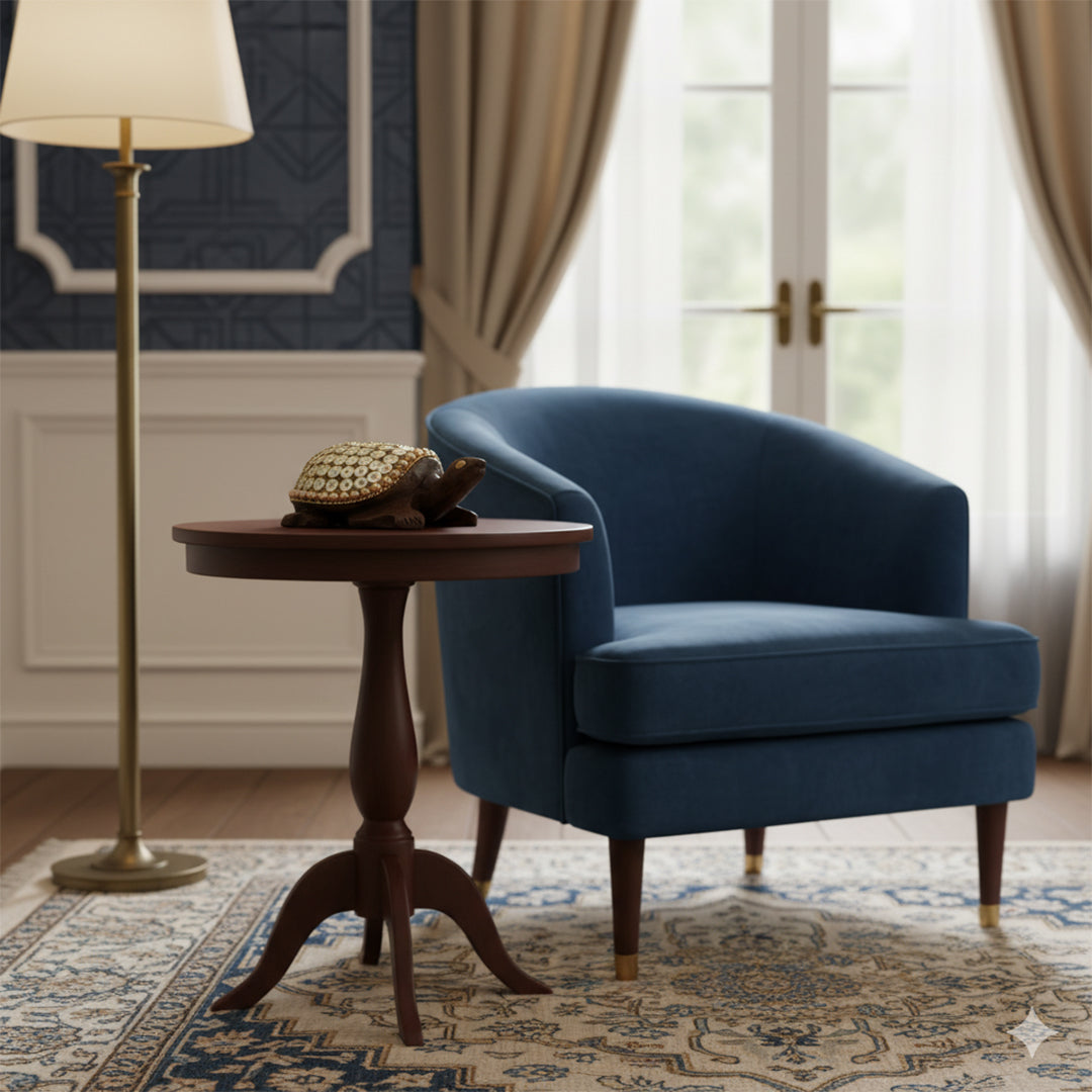 Wooden Turtle W/Golden Spirla Work By Stories