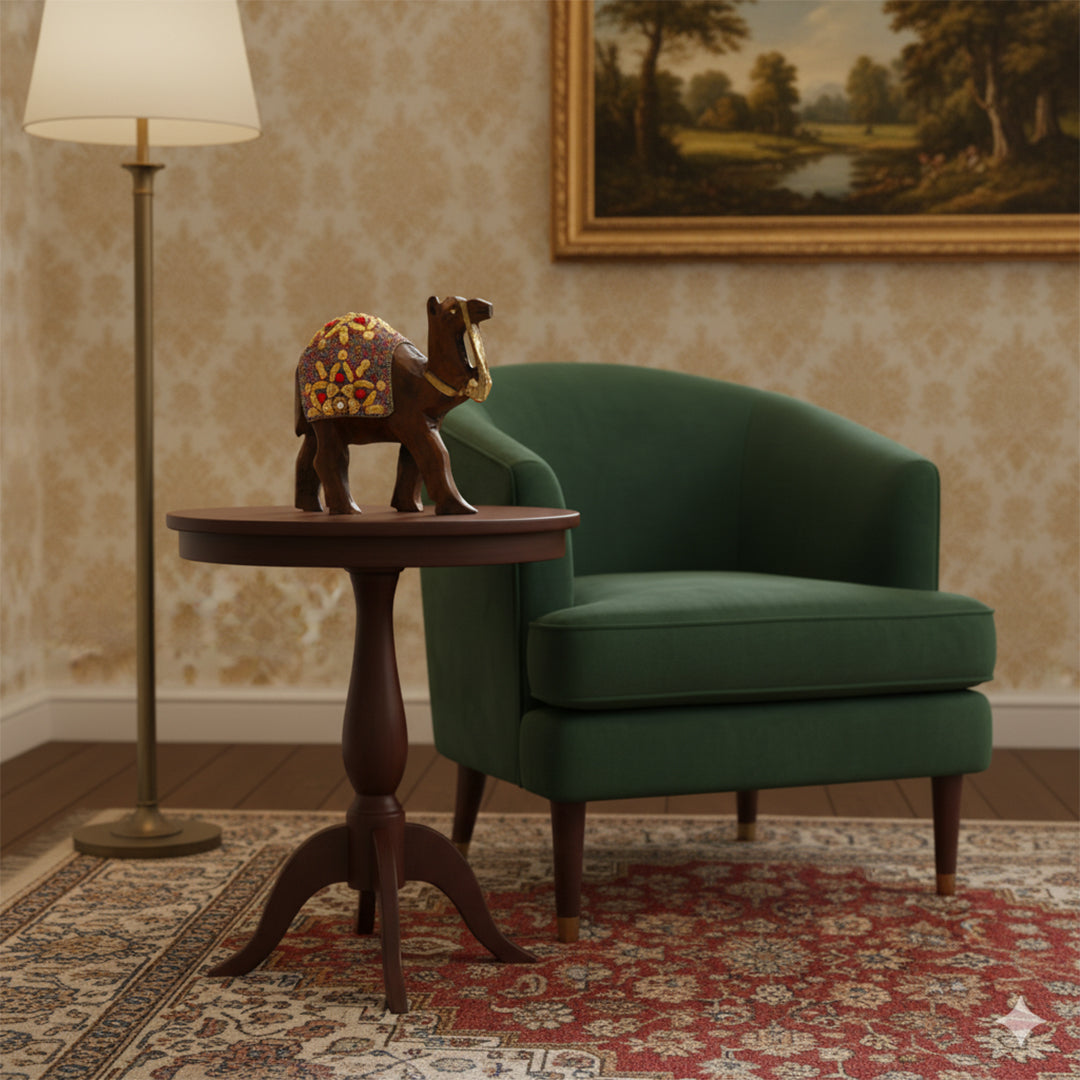 Wooden Camel W/Multi Color Beads W/Flower Work By Stories