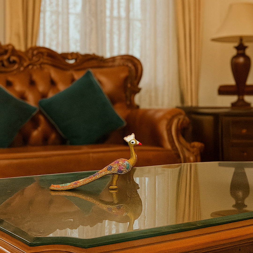 Resin Peacock With Multi Color Beads By Stories