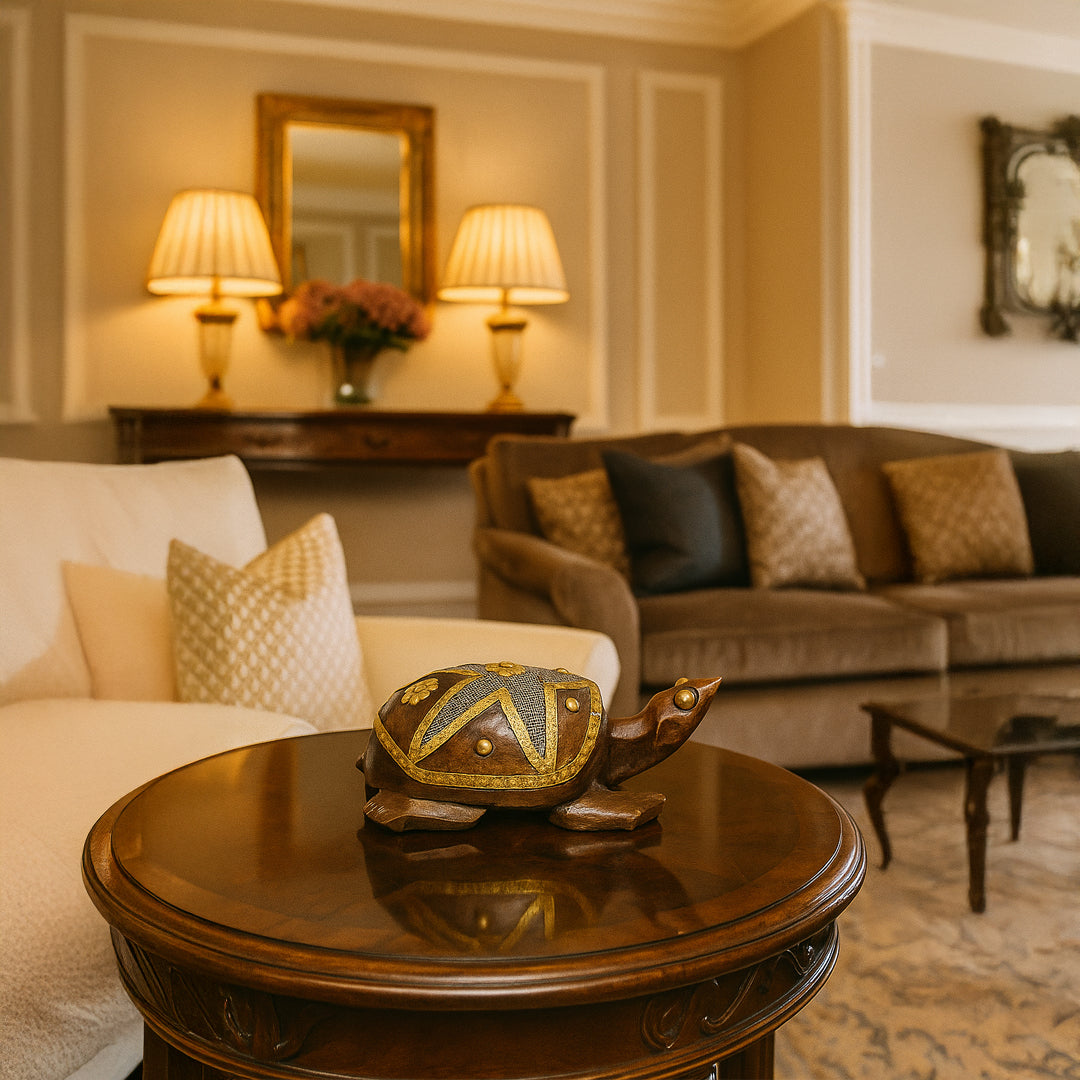 Wooden Turtle W/Star Jali By Stories