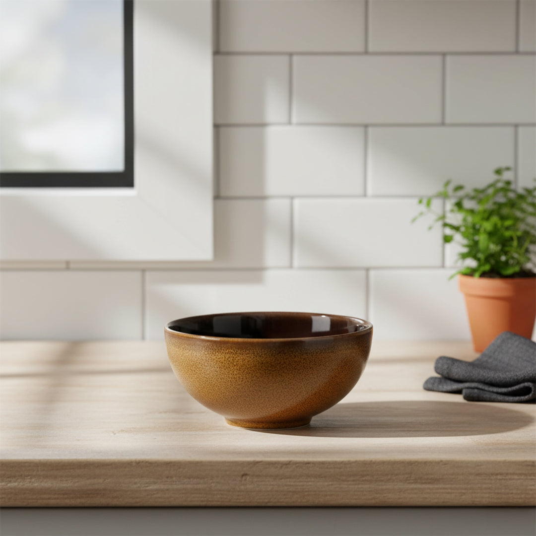 Brown ceramic Bowl By Stories