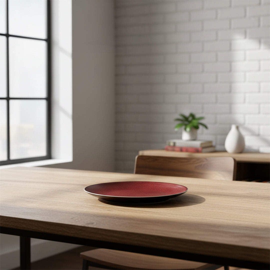 Red Oval Plate By Stories