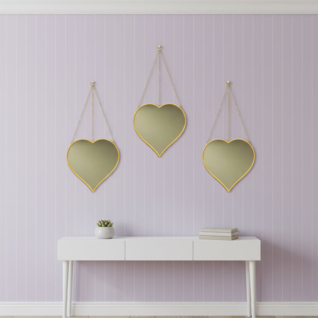 Heart Shaped Mirror Set of 3 By Stories