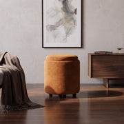 Nora Orange Ottoman Stool with Storage
