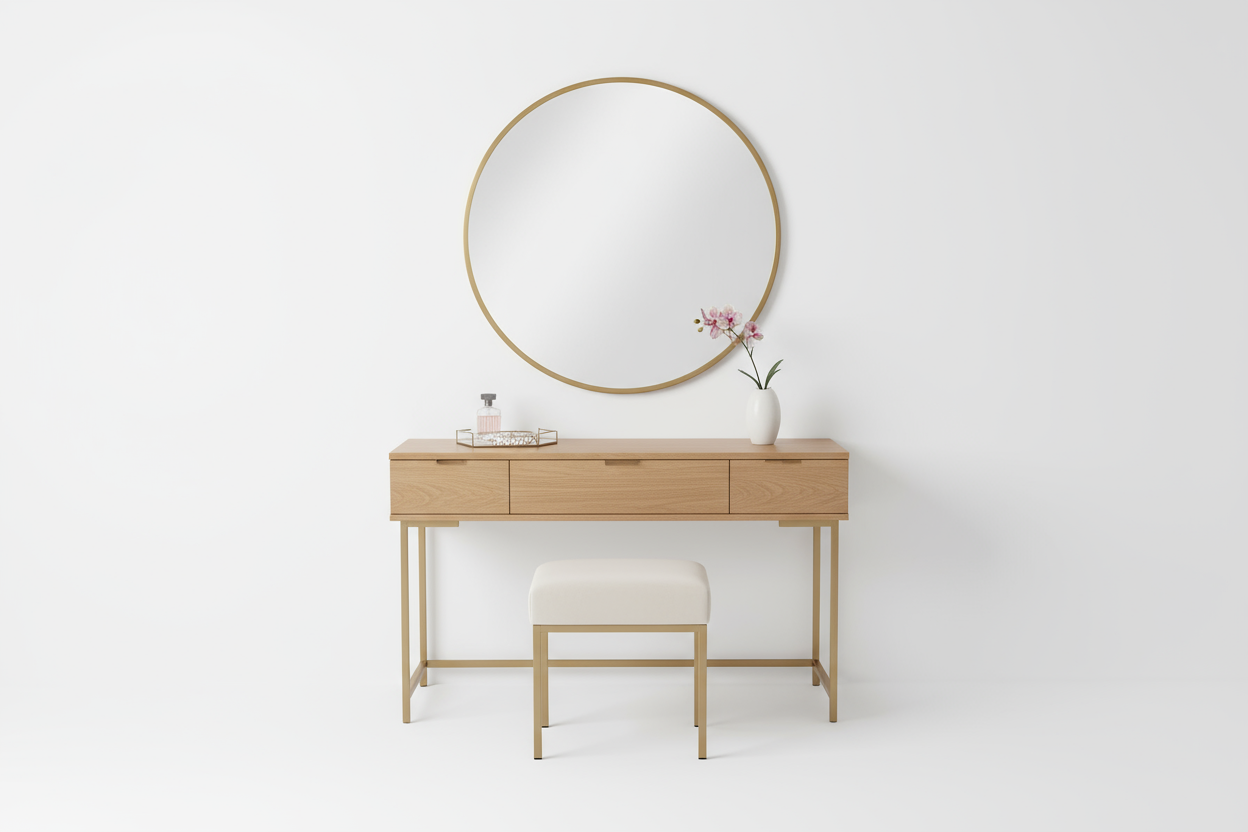generate a dressing table with white plain background
