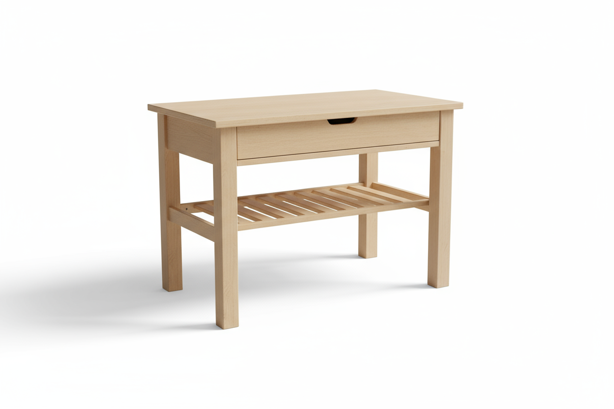 generate a study table image with white plain background