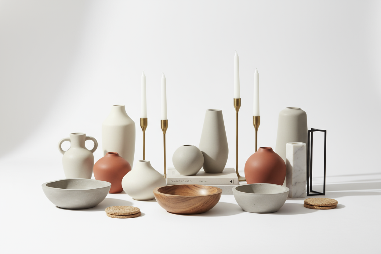 generate homeware with plain white backrground