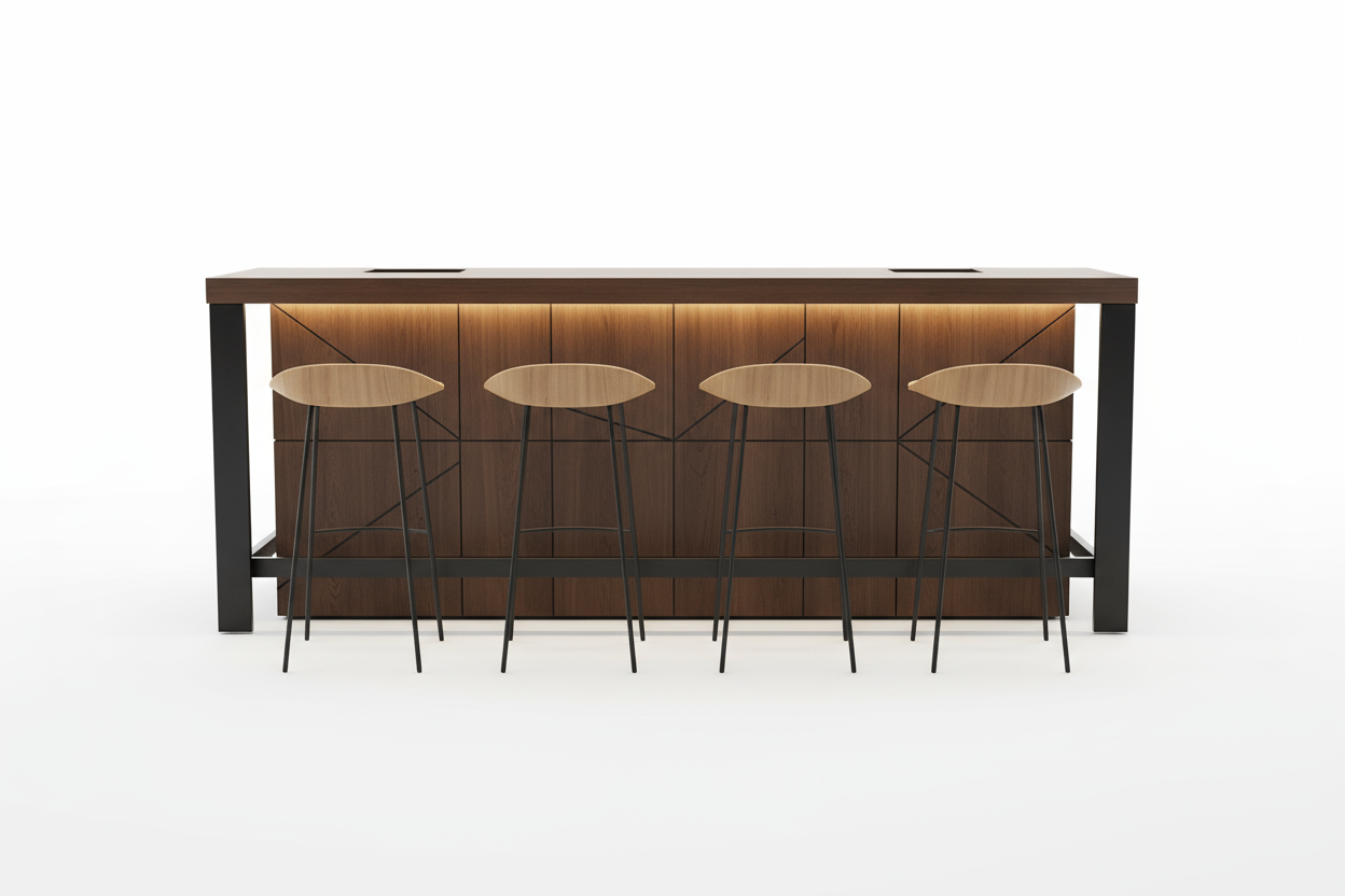 generate some bar furniture with white plain background