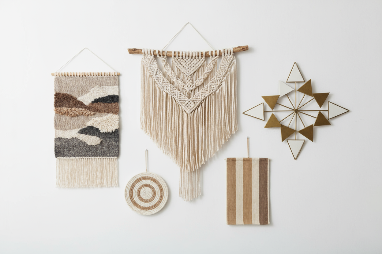 generate some wall hangings with white plain background