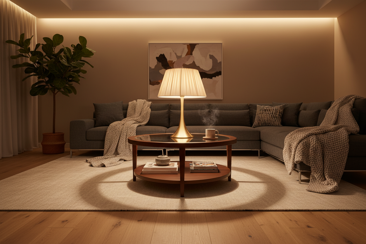 lamp on coffee table