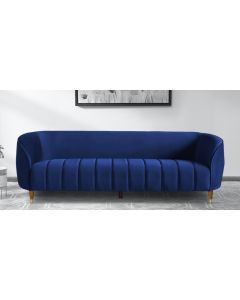 Happy Royal Blue Fabric Sofa 3 Seater By Stories