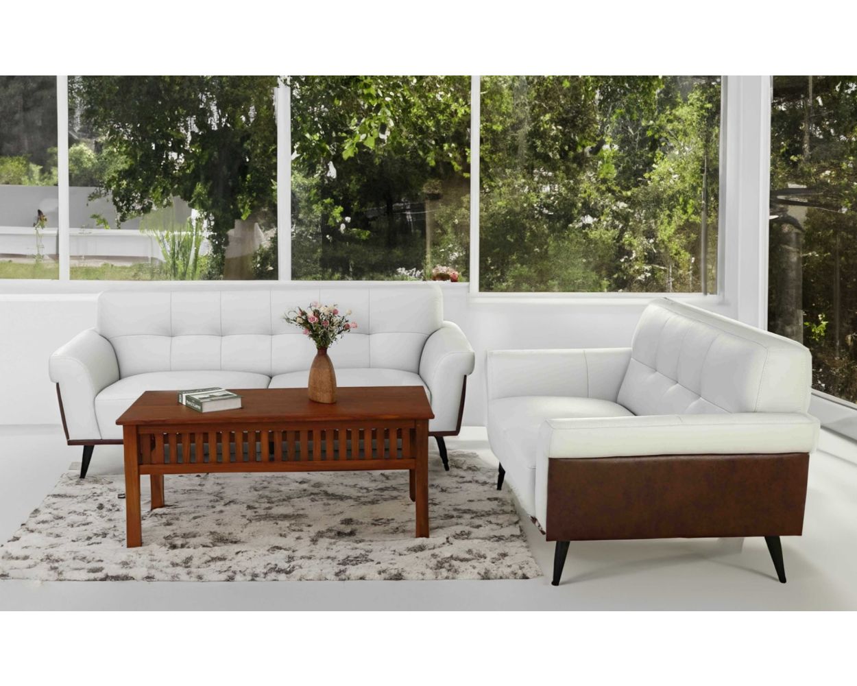 White Leather Sofa Set Kh284 Online