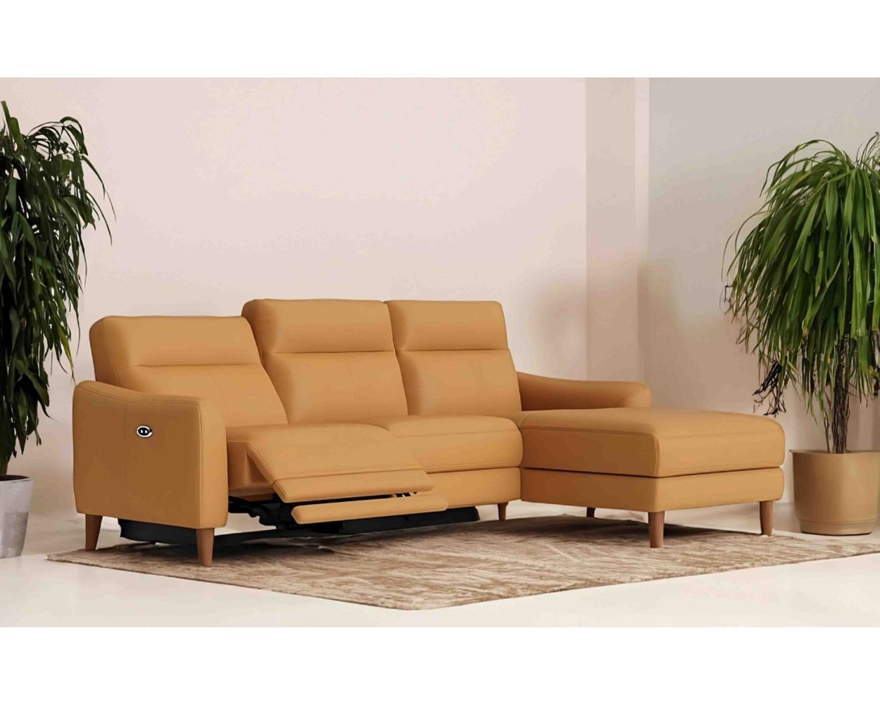 Luxury Leather Electrical Recliner L Shape Sofa By Stories