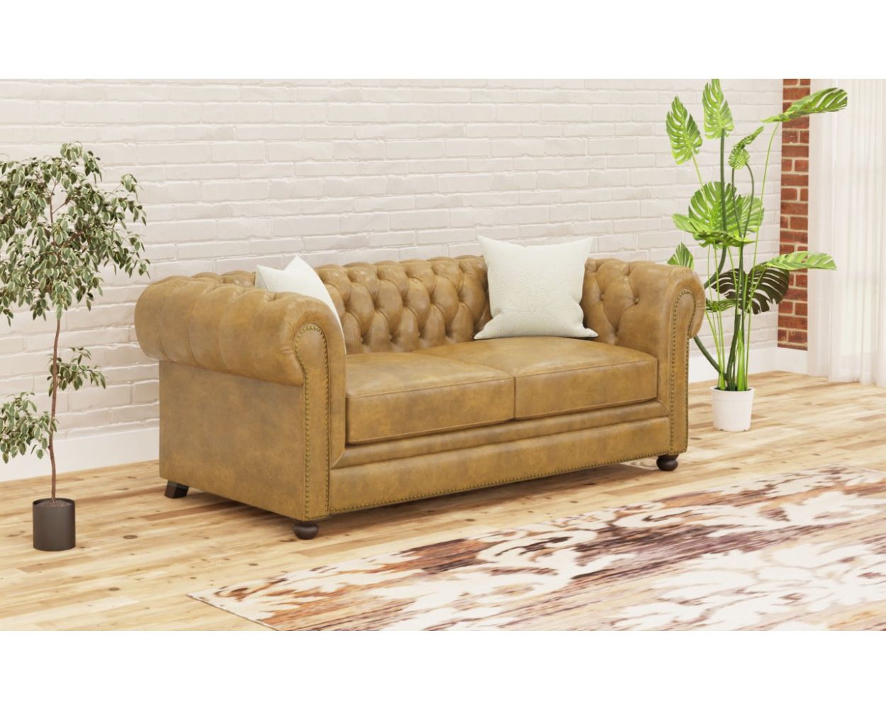 Buy Chesterfield 3 Seater Leather Sofa By Stories