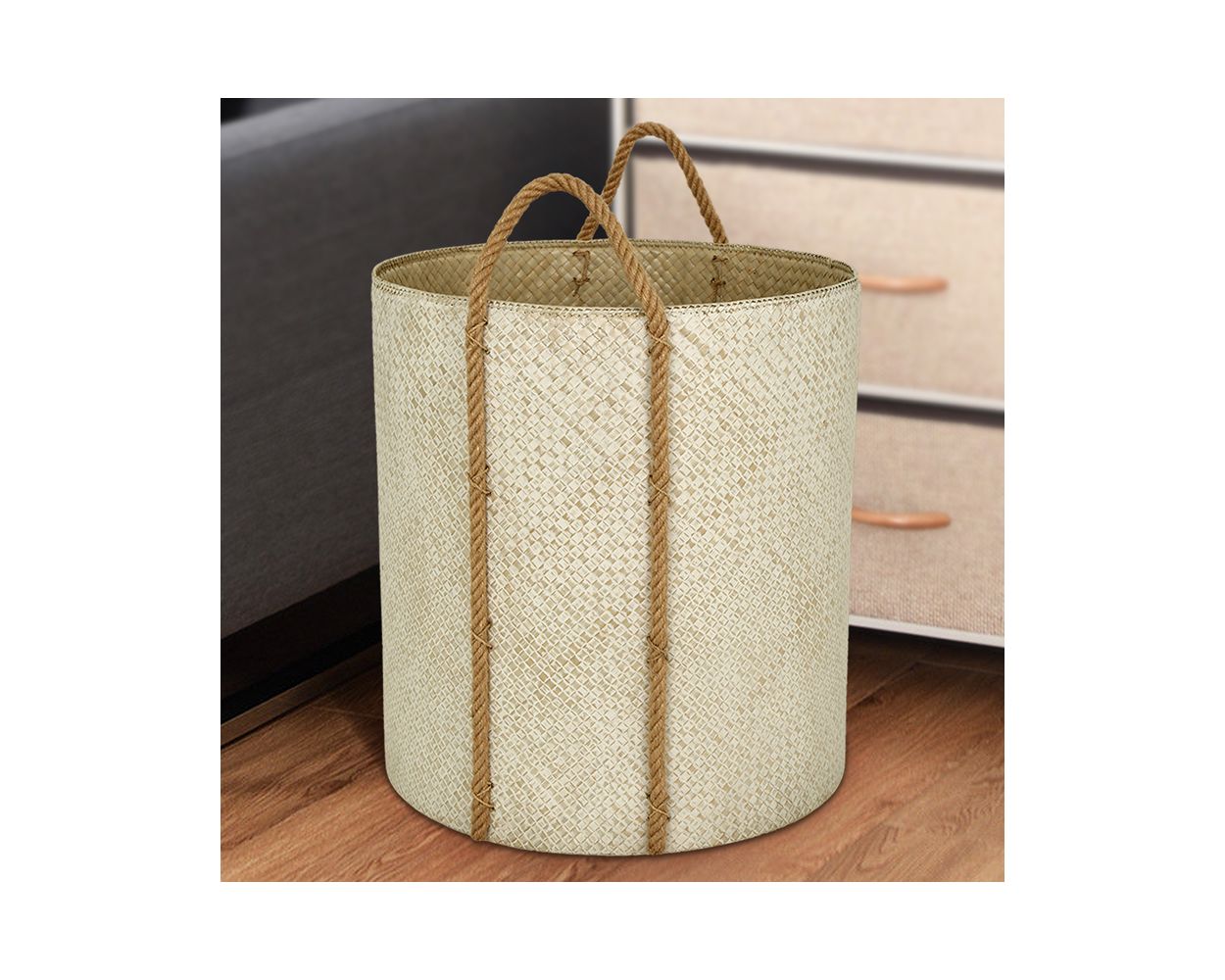 Round Basket With Rope XL 40hx37w By Stories