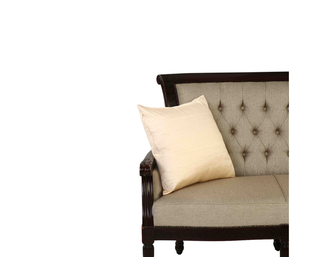 Buy Poly Satin Cushion Cover With Zipper In Cream Large Colour By