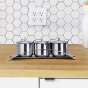 Stainless Steel Cruet Stand Set Of 3 By Stories 