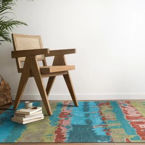Alfa Arm Chair With Double Rattan Asian Oak Wood Finish  By Stories 