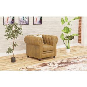 Chesterfield 1 Seater Leather Sofa By Stories