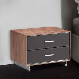 Jasmin Bed Side Table In Walnut Finish By Stories