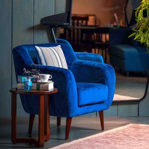 Darcy 1 Seater Velvet Fabric Sofa By Stories