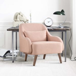 Domido 1 Seater Fabric Sofa in Pink Colour By Stories