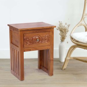 Antique Poster Bed Side Table In Teak By Stories 
