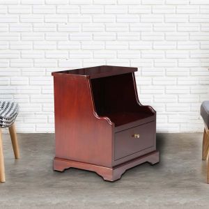 Slieght Bed Side Table In Mahogany Wood by Stories