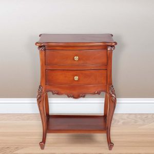 Oria Bed Side Table Mahgony in Mahogany By Stories 