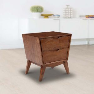 Pegasus Bed Side Table in Walnut Finish by stories