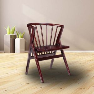Keny Modern Arm Chair – Stylish Wooden Seat, Durable Mahogany, Comfortable Living Room Accent Chair – By Stories