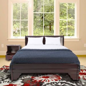 Slieght Bed 150 x 200 cm In Mahogany Wood  by Stories