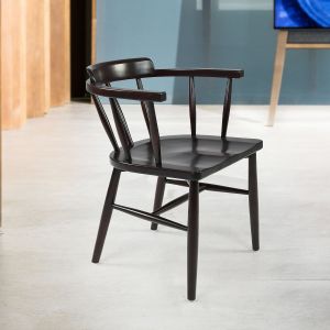 Resto arm chair with wooden seat 