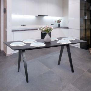 Varden Dining Table  Black In Ash  Vaneer  Finish  By Stories 