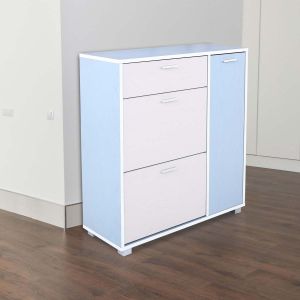 Talbot Light Blue and White Shoe Rack By Stories 