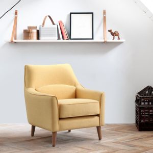 Gelea 1 Seater Fabric Sofa in Yellow Colour By Stories
