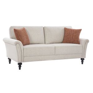 Hampton 3-Seater Fabric Sofa | Premium Soft Cushions, Modern Design, Wooden Legs by Stories